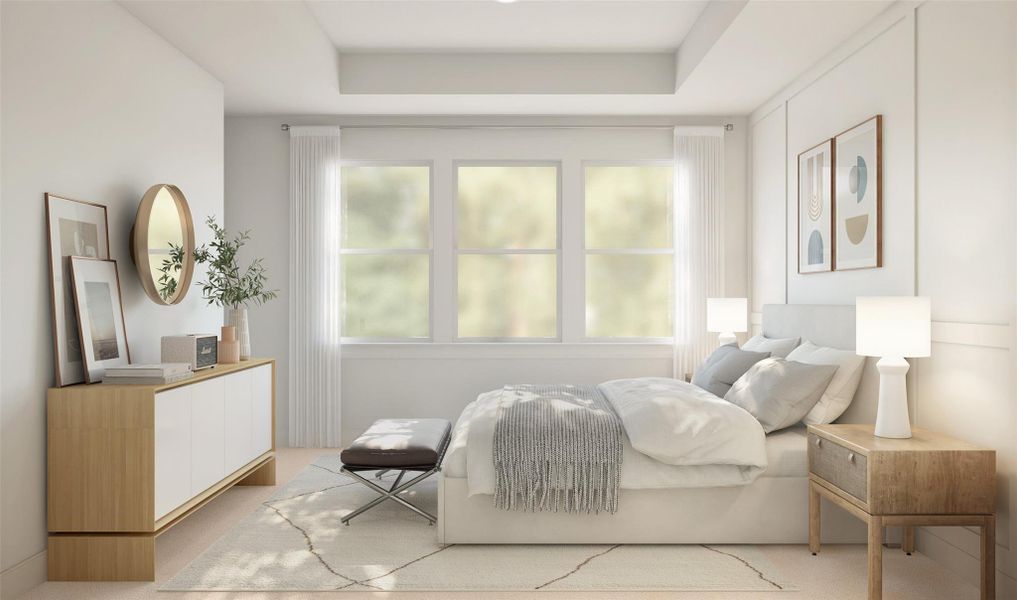 Secluded primary suite (*Artist rendering used for illustration purposes only.)