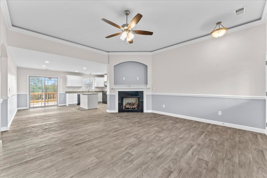 Representative unfurnished interior of a home built from the Startex by Enchanted Homes in Huckleberry Cove, Chesnee (Image 15). Representative unfurnished interior of a home built from the Startex by Enchanted Homes in Huckleberry Cove, Chesnee (Image 15).
