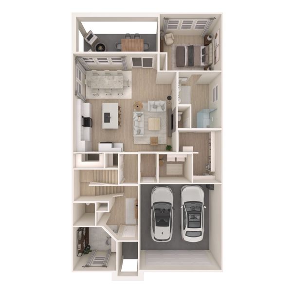 2D floor plan layout for the Evora II by K. Hovnanian® Homes in Heritage Ranch, Sherman, TX (Image 4).