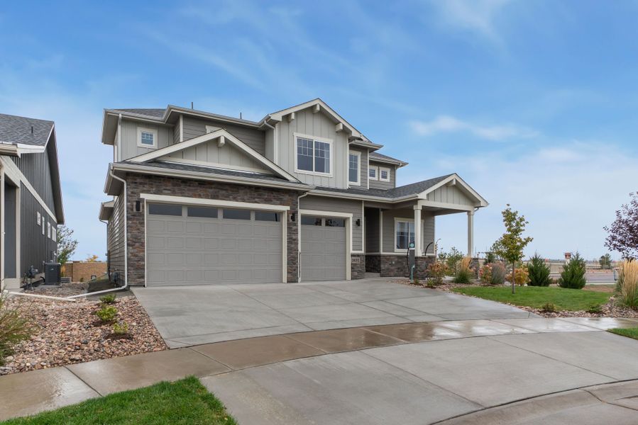 Representative exterior photo of a completed home built from the Adeline by Bridgewater Homes in Kitchel Lake, Timnath, CO (Image 2).