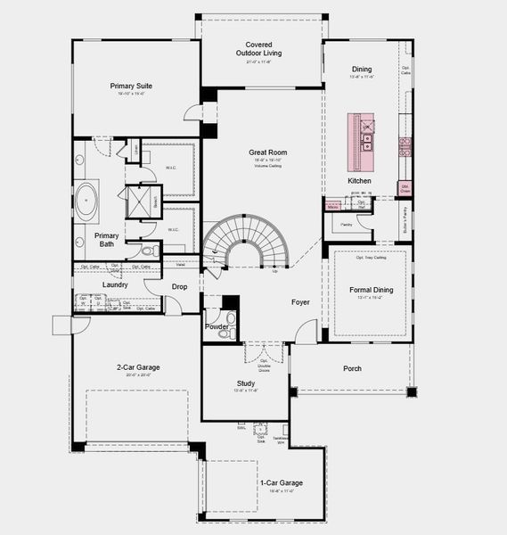 2D floor plan layout of this home in Ellsworth Ranch Voyage Collection, Queen Creek, AZ (Image 2).