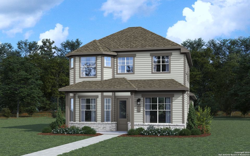 Front exterior of a home in the The Crossvine – Garden Homes community, located in Schertz, TX (Image 18). Front exterior of a home in the The Crossvine – Garden Homes community, located in Schertz, TX (Image 18).