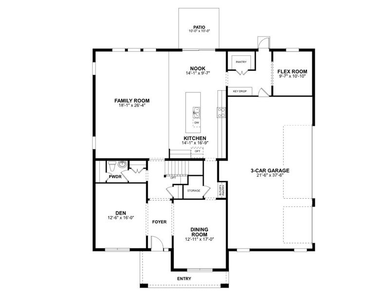 2D floor plan layout of this home in Willow Run, Apopka, FL (Image 22).