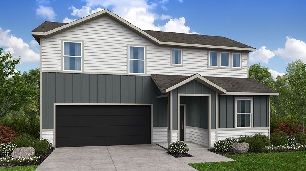 Representative exterior photo of a completed home built from the Oriole by Taylor Morrison in Turner's Crossing 50s, Austin, TX (Image 17). Representative exterior photo of a completed home built from the Oriole by Taylor Morrison in Turner's Crossing 50s, Austin, TX (Image 17).