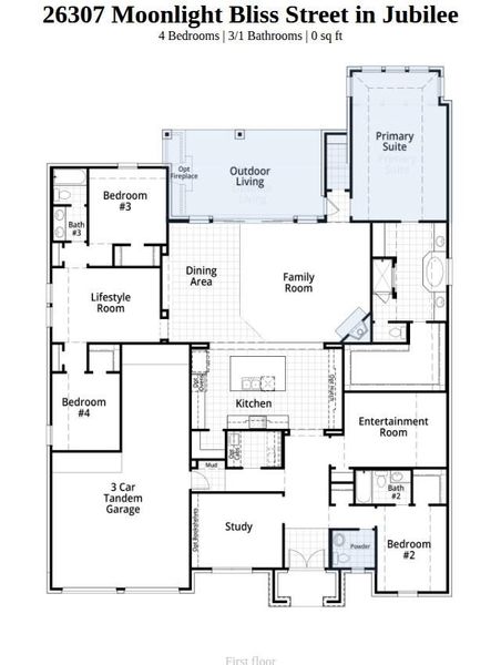 2D floor plan layout of this home in Jubilee, Hockley, TX (Image 4).