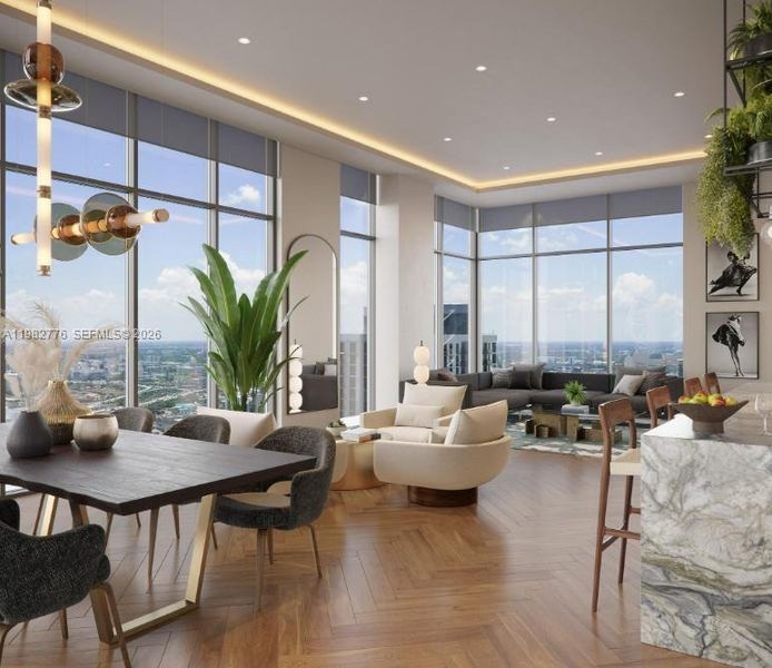 Furnished interior view inside a new home in , Miami Beach (Image 6).