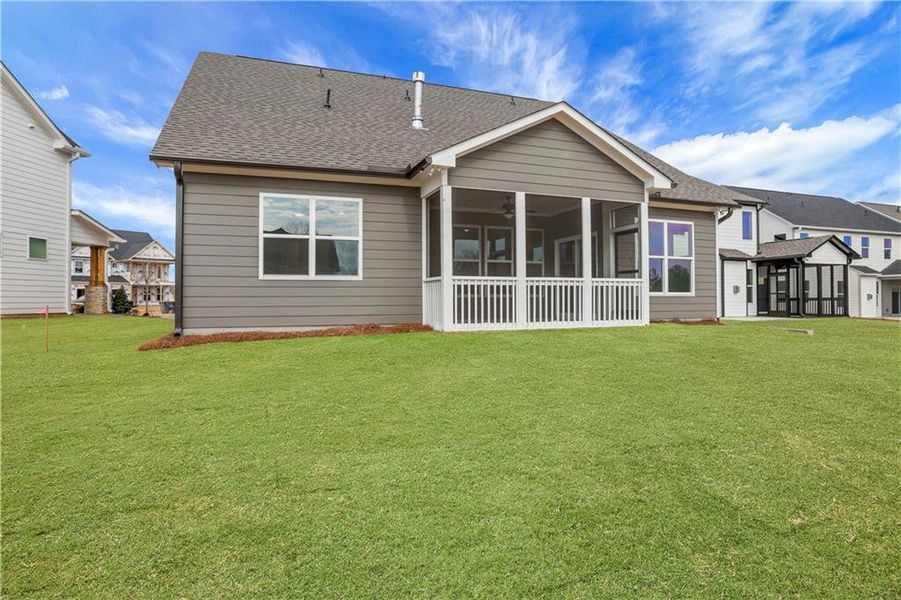 Exterior details and patio area of a home in Twin Lakes, Hoschton (Image 28).