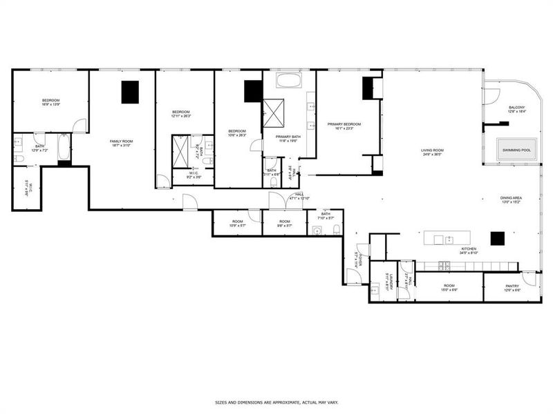 Northwest corner Penthouse features three bedrooms three and a half baths. A private pool. Plus a formal dining, lots of flex spaces, possible wine room, large walk in pantries and or second kitchen option.