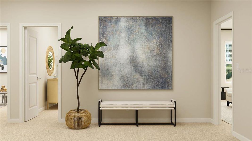 Furnished interior view inside a new home in Waterstone: Estate II Collection, Groveland (Image 21). Furnished interior view inside a new home in Waterstone: Estate II Collection, Groveland (Image 21).