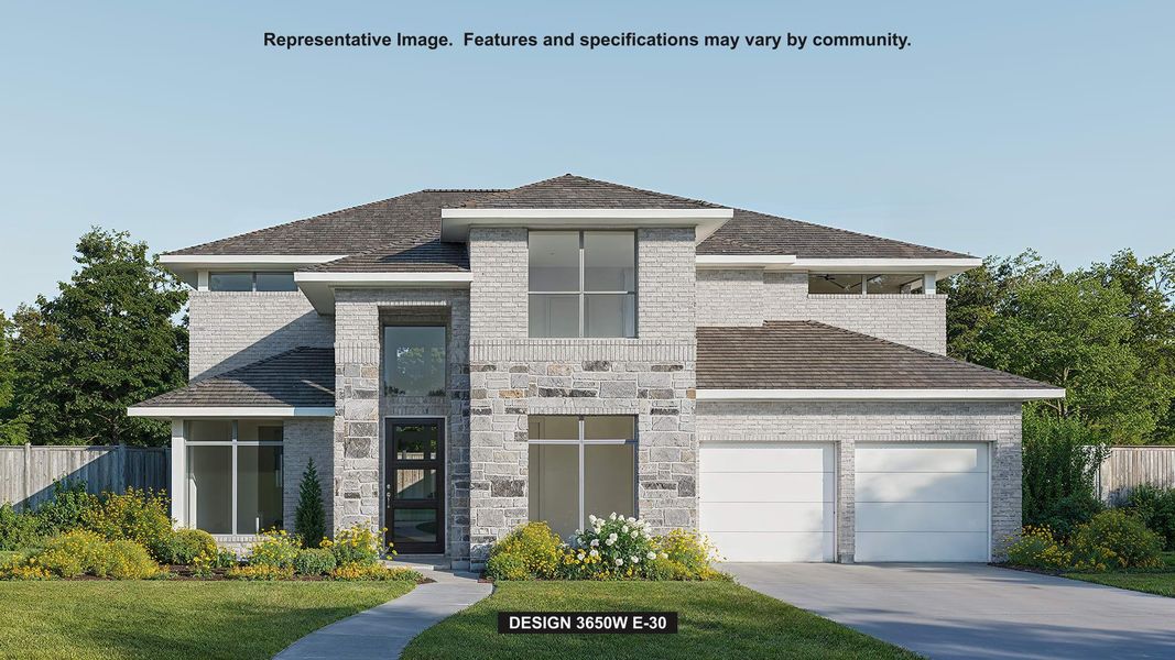 Front exterior of a new home in Candela, Richmond, TX, highlighting curb appeal (Image 1). Front exterior of a new home in Candela, Richmond, TX, highlighting curb appeal (Image 1).