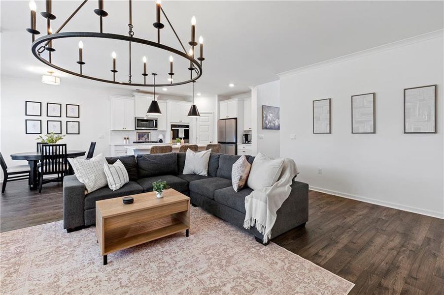 Furnished interior view inside a new home in Water Oak Estates, Lawrenceville (Image 8).