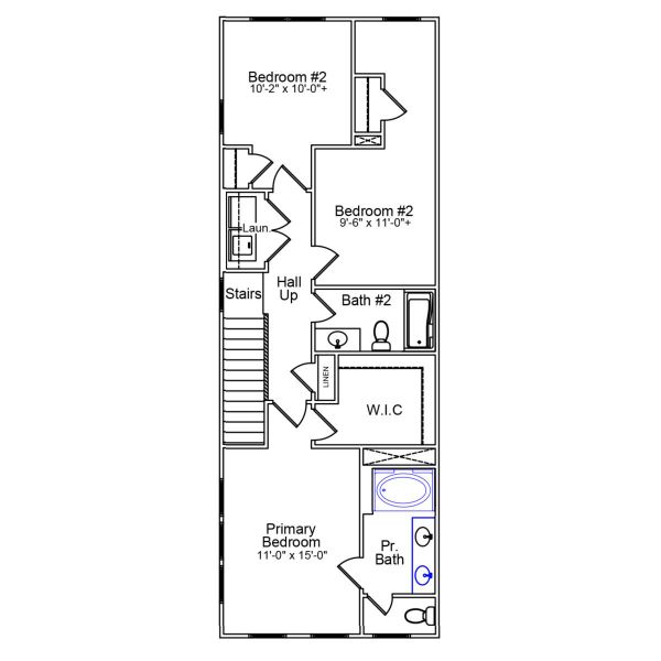 2D floor plan layout of this home in Renaissance at White Oak, Garner, NC (Image 3).