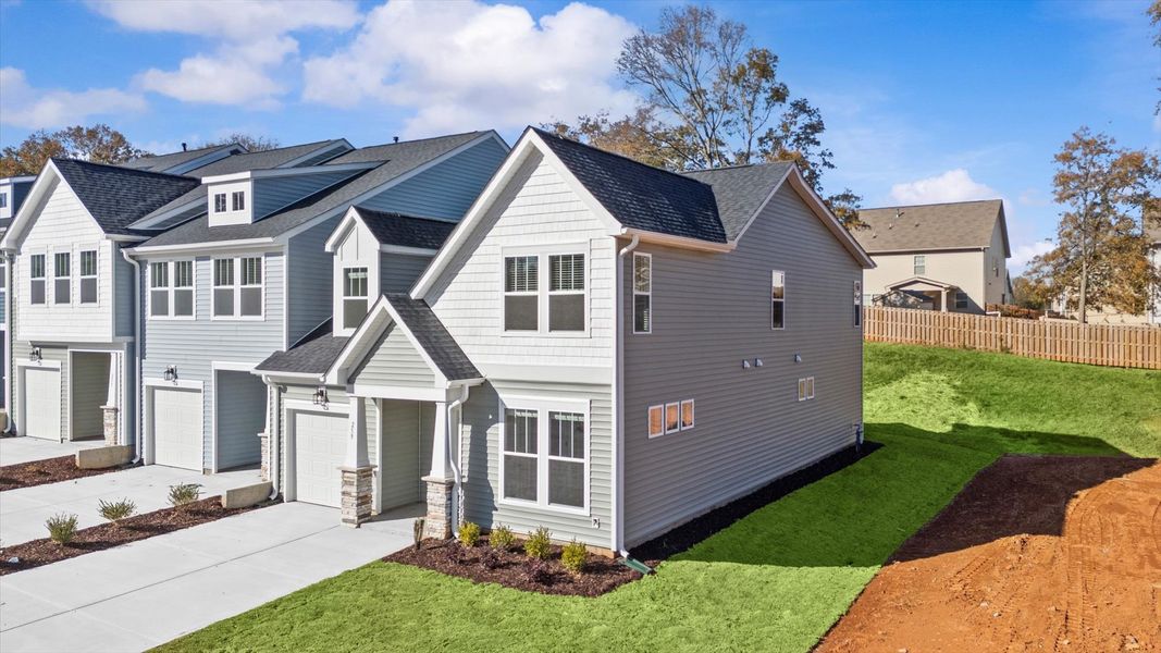 Superior exterior design with modern details and established charm