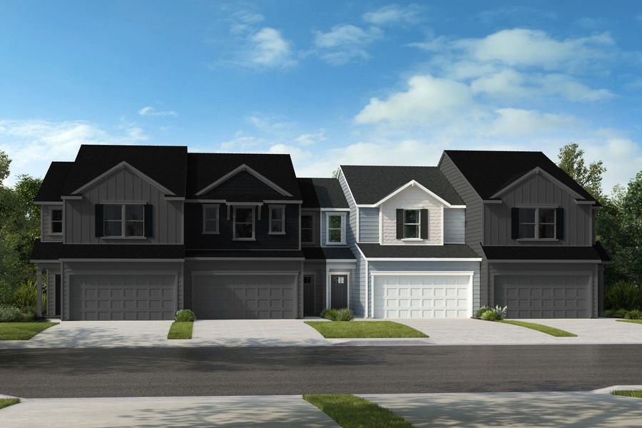 Representative exterior photo of a completed home built from the 1566 Modeled by KB Home in Brooks Mill - Reserve Series, Durham, NC (Image 13). Representative exterior photo of a completed home built from the 1566 Modeled by KB Home in Brooks Mill - Reserve Series, Durham, NC (Image 13).