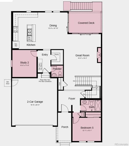 Additional Highlights Include: Study in place of flex, downstairs bedroom and full bathroom in place of flex, standalone tub and shower at primary bath, fireplace at great room, sliding door at great room, covered outdoor living, and unfinished walkout basement.