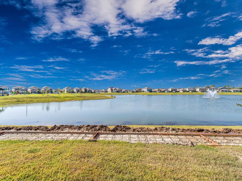 Walking path by lake is currently being built. Walking path by lake is currently being built.