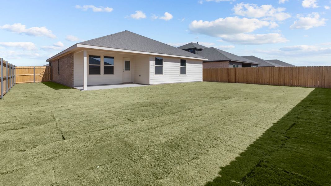 Representative exterior photo of a completed home built from the CAMDEN by D.R. Horton in Homestead at Parks Bell Ranch, Odessa, TX (Image 4).