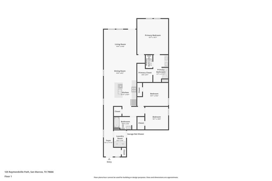 2D floor plan layout of this home in Whisper South, San Marcos, TX (Image 3).