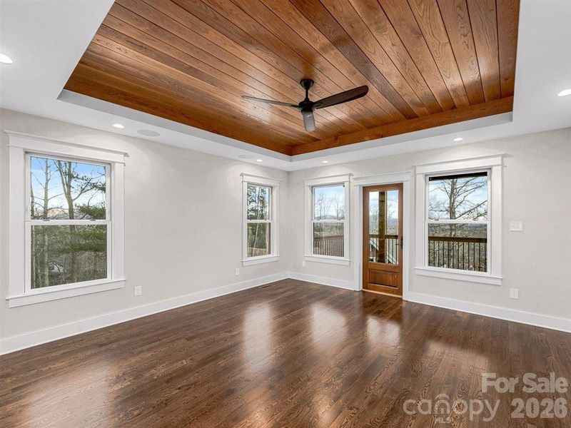 Primary Suite on Main Level. Representative photo from Corner Rock Builders showing the craftsmanship, quality of construction and finish level. Primary Suite on Main Level. Representative photo from Corner Rock Builders showing the craftsmanship, quality of construction and finish level.