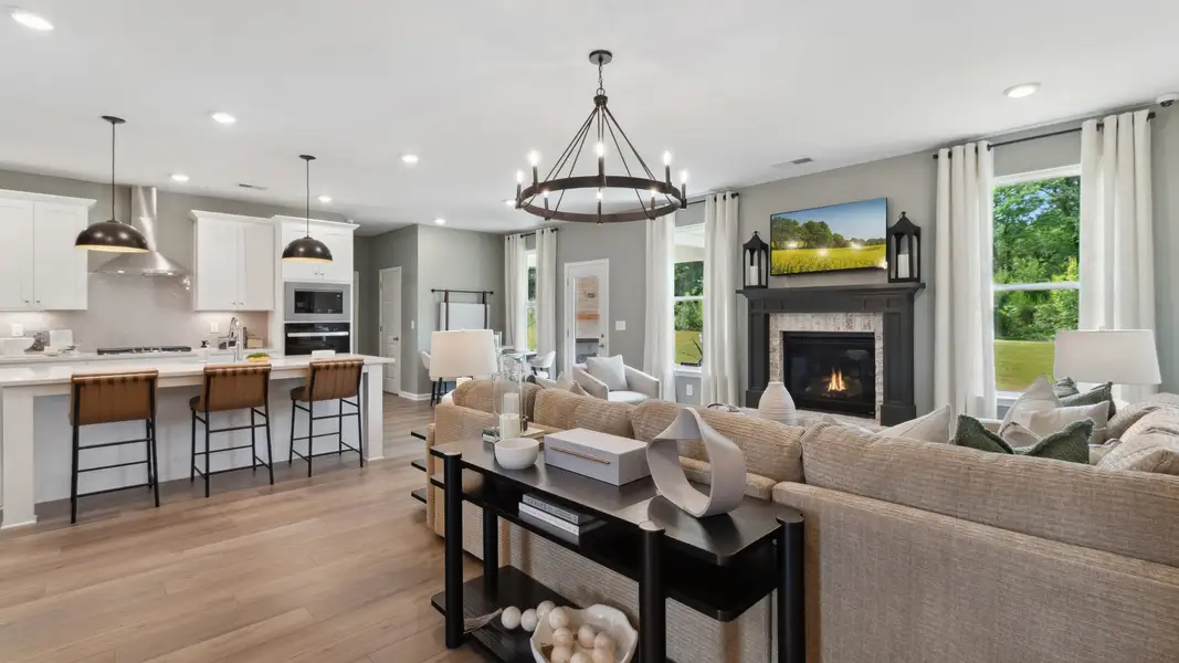 Representative furnished interior of a home built from the Meridian II by DRB Homes in Everson, Snellville (Image 6).