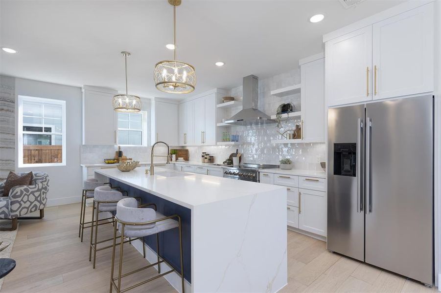 Fabulous kitchen with built-in fridge
