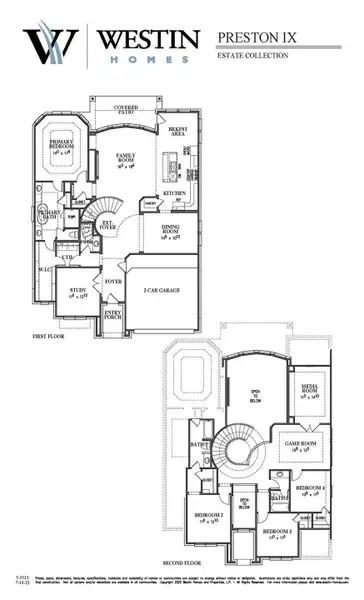 2D floor plan layout of this home in Grange - 55', Katy, TX (Image 3).