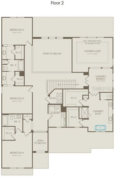 2D floor plan layout of this home in Parkside Trails, Clermont, FL (Image 3).