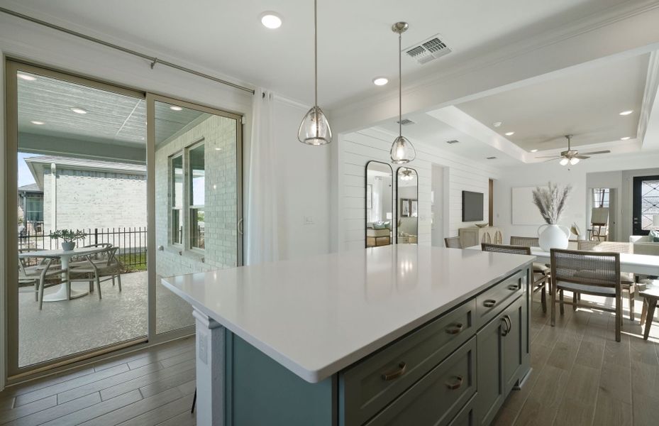 Kitchen Island Overlooking Patio