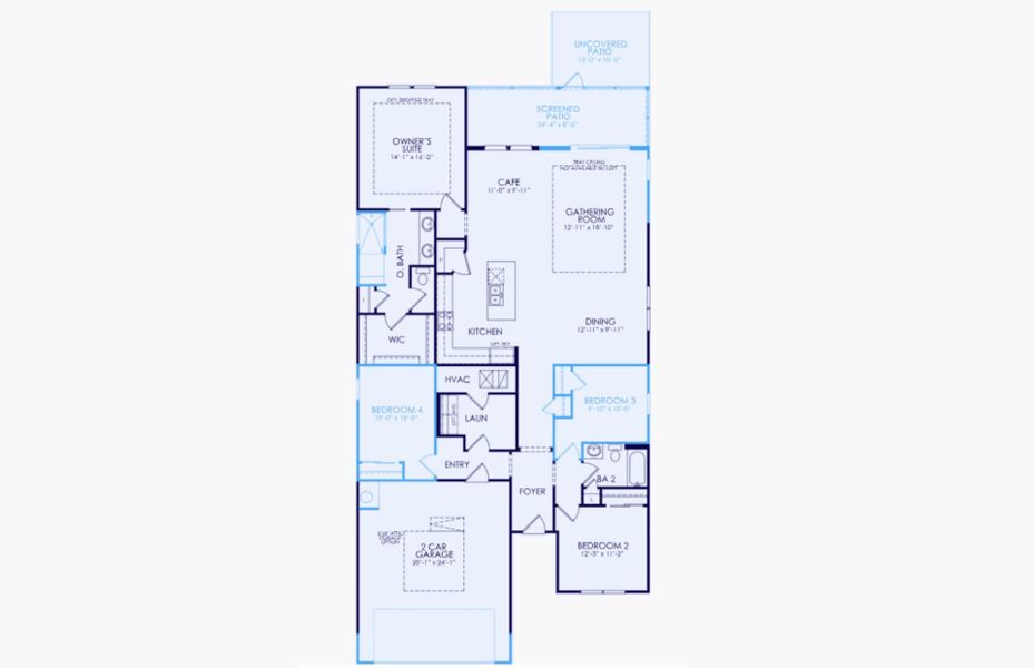 2D floor plan layout of this home in Midpoint at New Riverside, Bluffton, SC (Image 4).