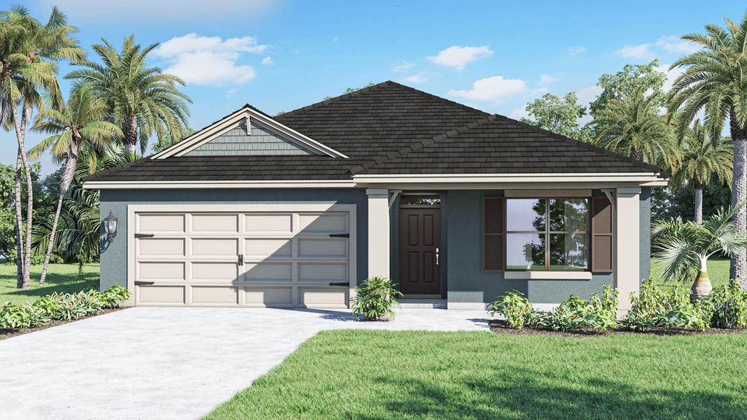 Representative exterior photo of a completed home built from the Cali by D.R. Horton in Magnolia Pointe, Umatilla, FL (Image 23).
