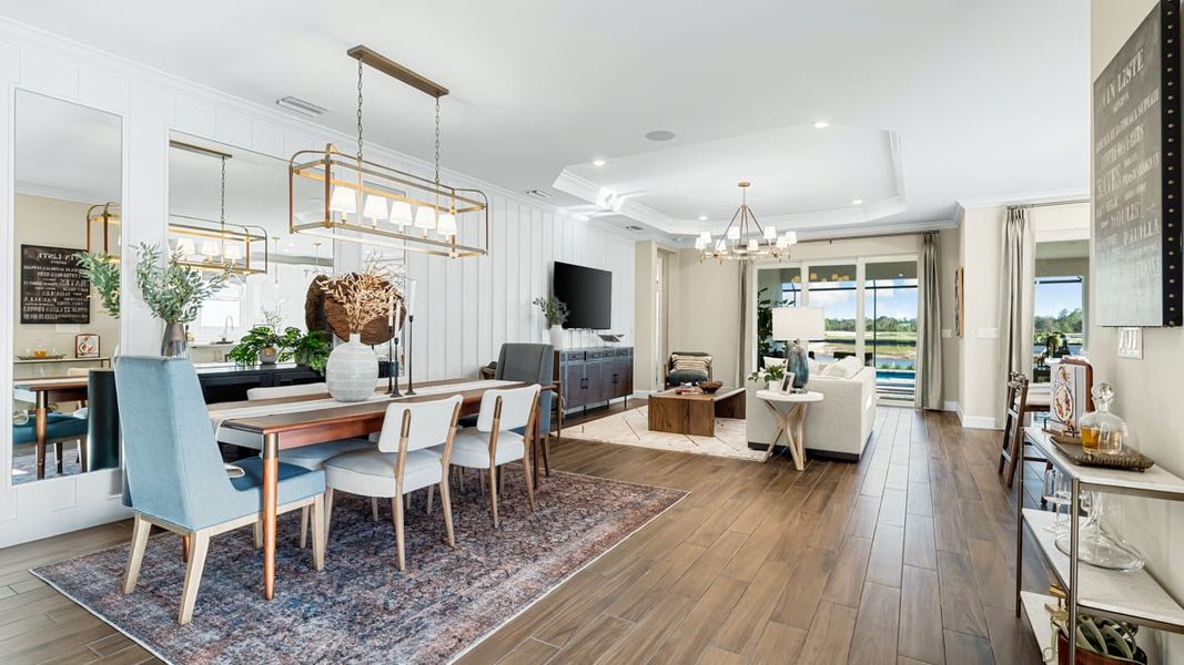 Furnished interior view inside a new home in Esplanade Lake Club, Fort Myers (Image 7).