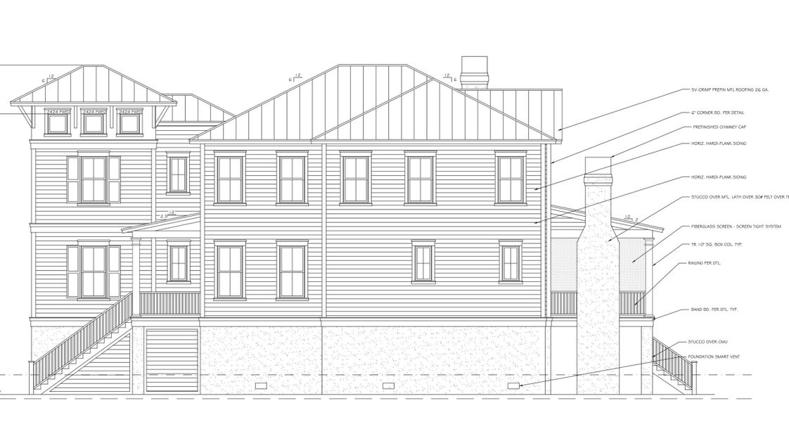 Exterior rendering of this home design in , Isle Of Palms, SC (Image 3).