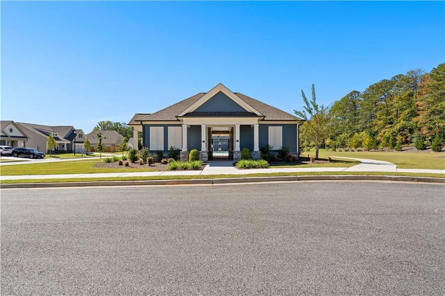 Front exterior of a new home in Candleberry Place, Sharpsburg, GA, highlighting curb appeal (Image 23).