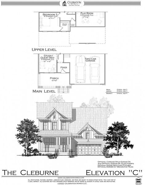 Representative rendering of the exterior for the Cleburne by Celebration Homes (Image 6).