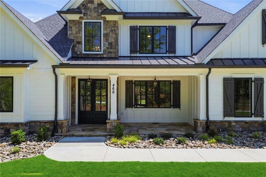 Front exterior of a new home in , White, GA, highlighting curb appeal (Image 29). Front exterior of a new home in , White, GA, highlighting curb appeal (Image 29).