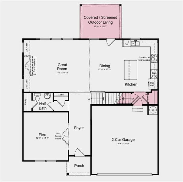 2D floor plan layout of this home in Bailey Fence, Dacula, GA (Image 4).