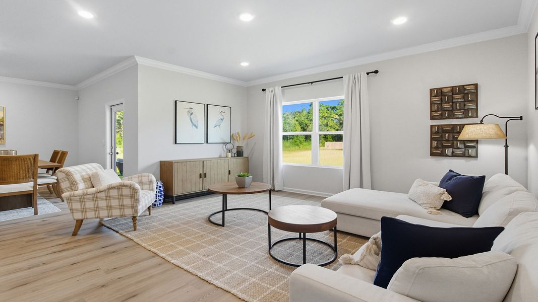 Representative furnished interior of a home built from the The Beau by D.R. Horton in Misting Springs, Crawfordville (Image 6). Representative furnished interior of a home built from the The Beau by D.R. Horton in Misting Springs, Crawfordville (Image 6).