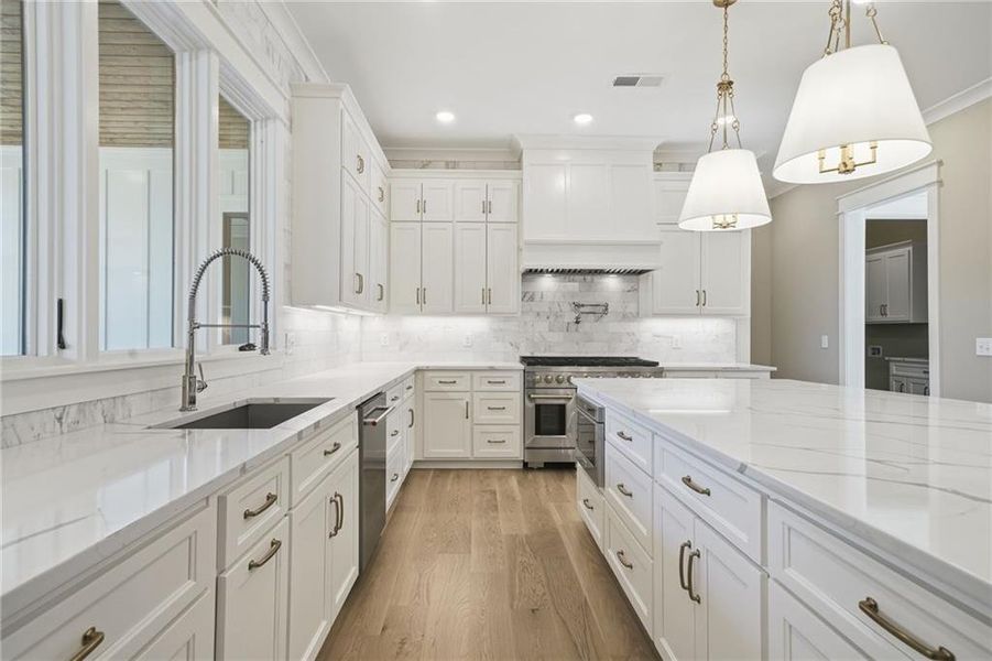 Furnished interior view inside a new home in , White (Image 13). Furnished interior view inside a new home in , White (Image 13).