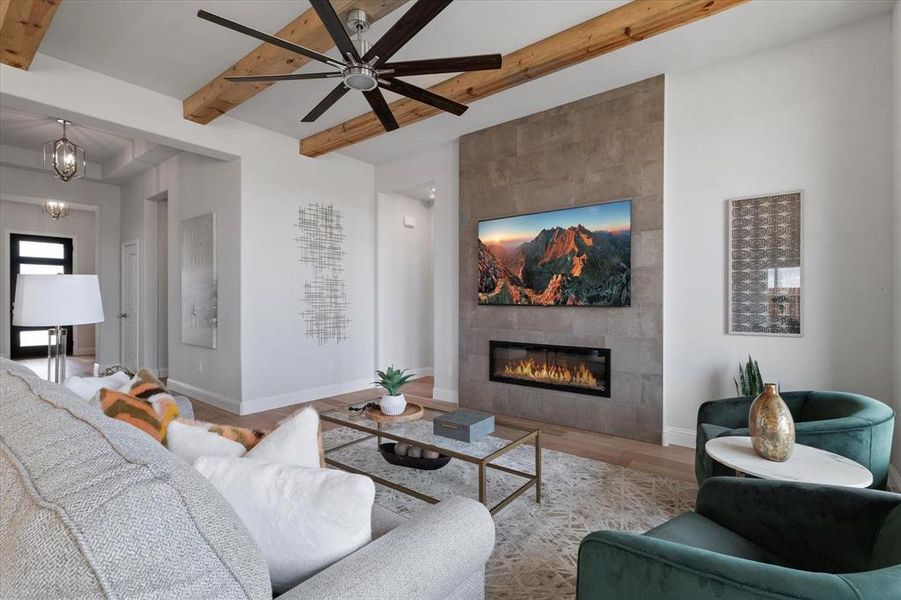 Furnished interior view inside a new home in University Park at Northpointe, Denton (Image 31).