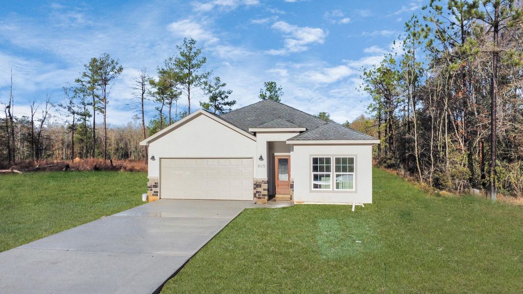 Front exterior of a new home in , Cleveland, TX, highlighting curb appeal (Image 19). Front exterior of a new home in , Cleveland, TX, highlighting curb appeal (Image 19).
