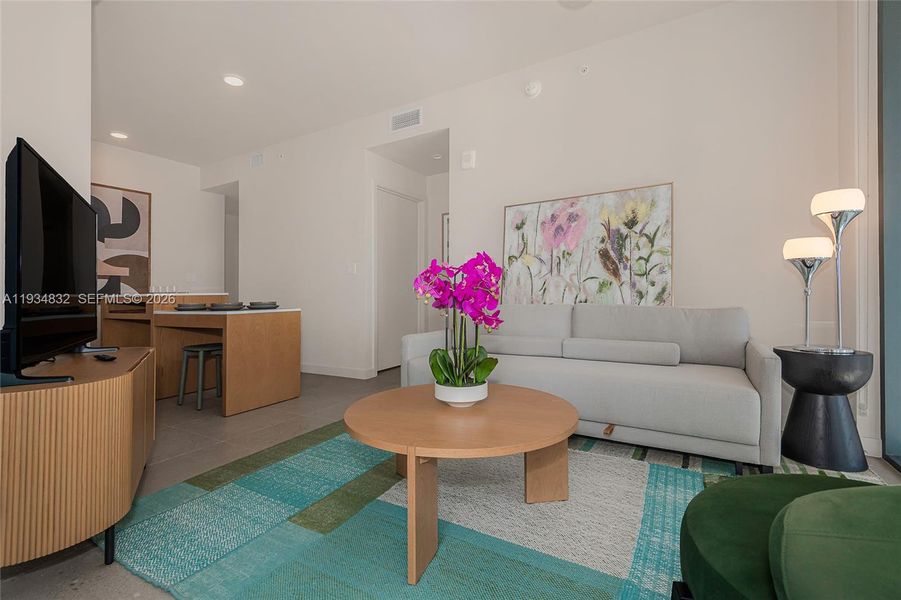 Furnished interior view inside a new home in , Miami (Image 17).