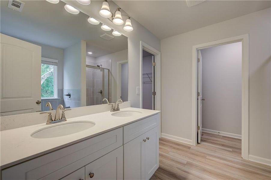 Furnished interior in a model home at Enclave at Evergreen in Fairburn (Image 21). Furnished interior in a model home at Enclave at Evergreen in Fairburn (Image 21).