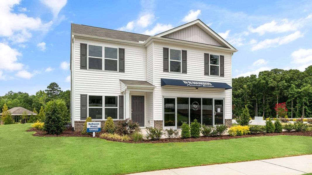 Representative exterior photo of a completed home built from the BELHAVEN by D.R. Horton in Lawson Glen, Clayton, NC (Image 21).