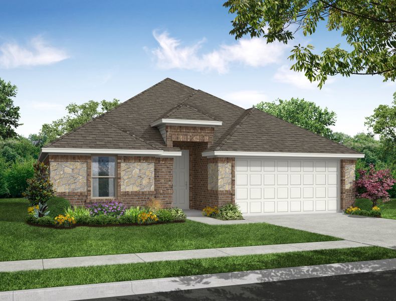 Representative exterior photo of a completed home built from the Chester by Impression Homes in Mercer Meadows, Royse City, TX (Image 7). Representative exterior photo of a completed home built from the Chester by Impression Homes in Mercer Meadows, Royse City, TX (Image 7).