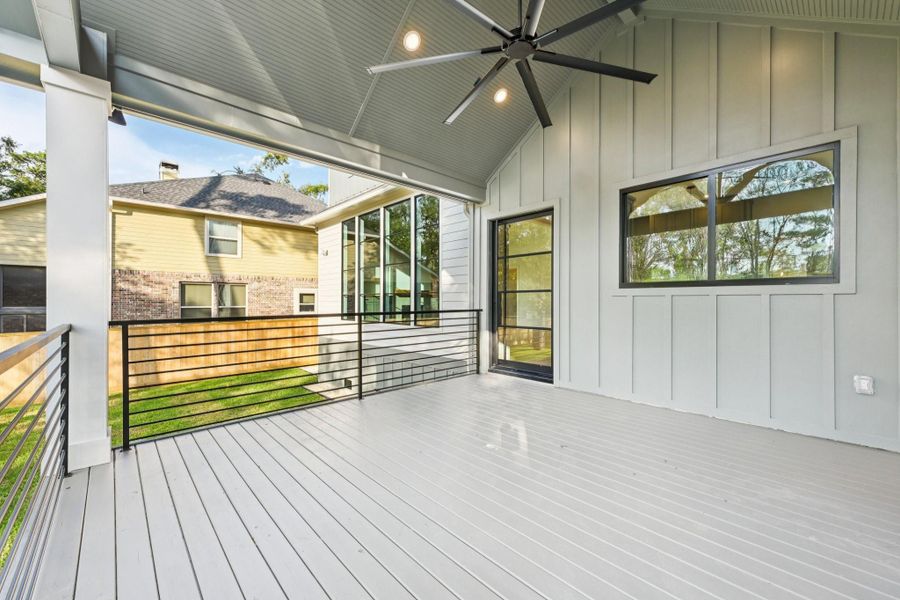 Exterior details and patio area of a home in , Houston (Image 3).
