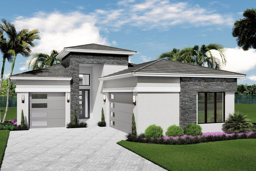 Representative exterior photo of a completed home built from the Bermuda by GL Homes in Lotus Edge, Boca Raton, FL (Image 11).