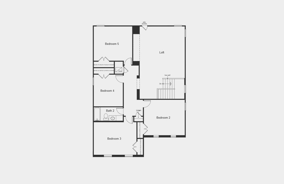 2D floor plan layout for the Plan 2968 by KB Home in Legend Heights - Sterling Collection, New Braunfels, TX (Image 3). 2D floor plan layout for the Plan 2968 by KB Home in Legend Heights - Sterling Collection, New Braunfels, TX (Image 3).