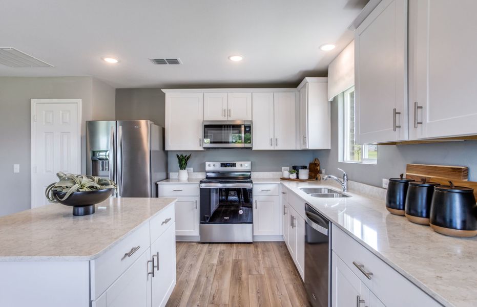 Abundant cabinet space in kitchen