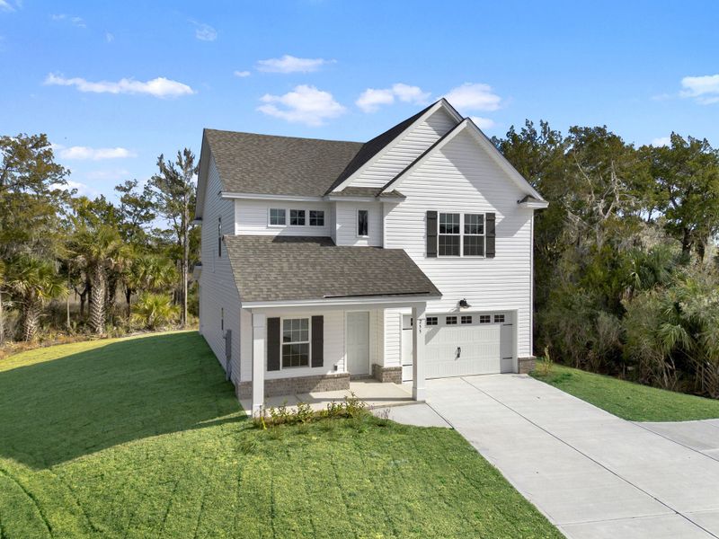 Hudson Plan Exterior | Modern Two-Story Drone View