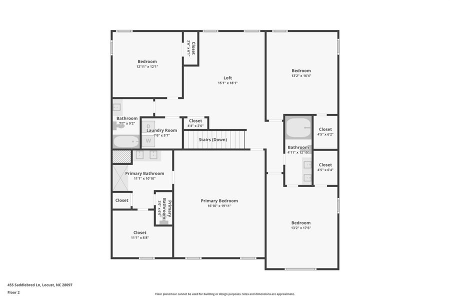 2D floor plan layout of this home in Crossroads, Locust, NC (Image 5).